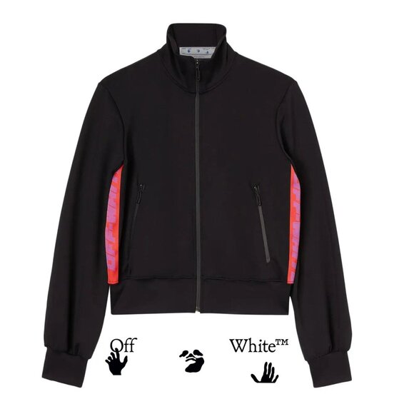 Off-White c/o Virgil Abloh Athleisure Logo-Band Track Jacket BlackPink XS SS '22